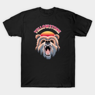 Grizzly Bear Face - Yellowstone Wildlife T-Shirt